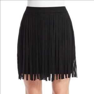 NWOTChelsea&Theo Pull-on Knit Skirt Fringe Overlay