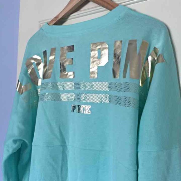 VS PINK FOIL VARSITY CREW