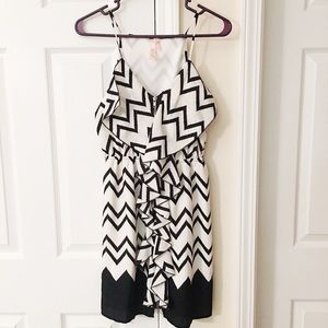Chevron Ruffle Dress