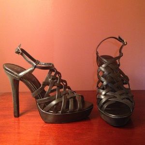 BCBG Black Strappy Heels