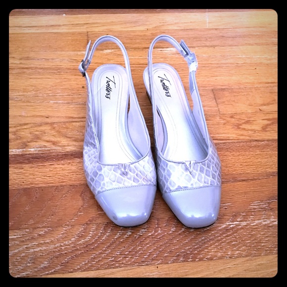 Grey snake skin shoes