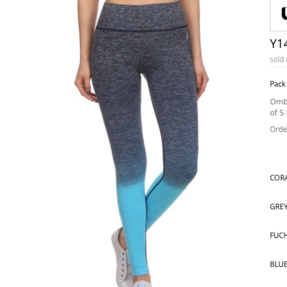 Blue Workout Leggings. - Picture 2 of 6