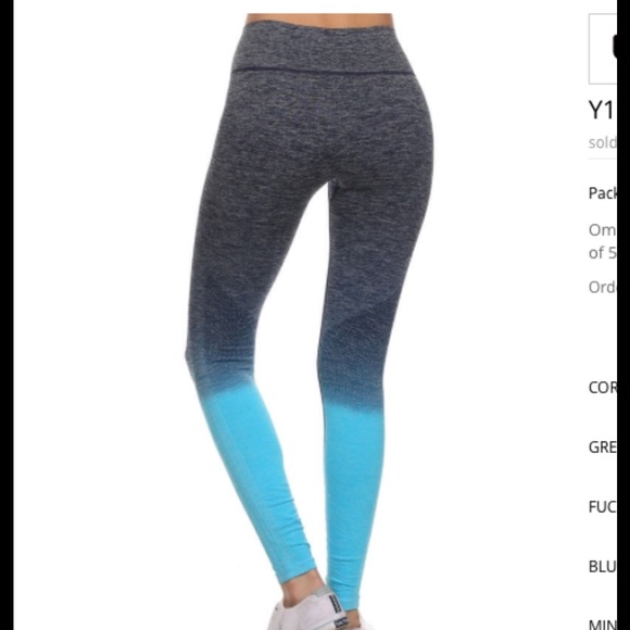 Blue Workout Leggings. - Picture 3 of 6