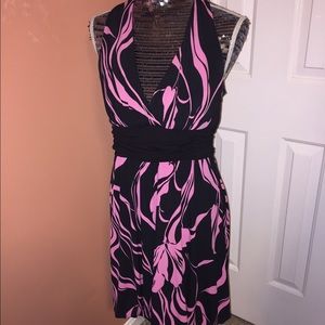 Pink and Black floral dress size 14