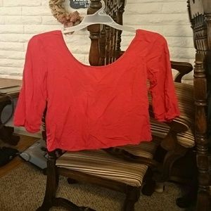 Red cutout shirt