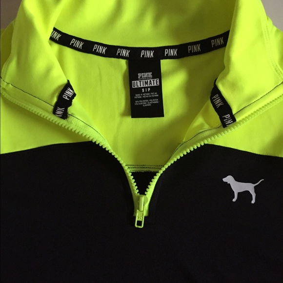Black/light green half zip sweater