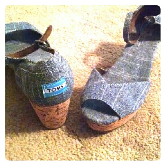 Denim Strappy Toms wedges