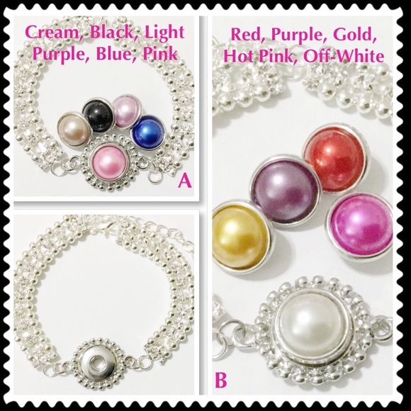 Rhinestone Snap Bracelet (6Pcs Total)