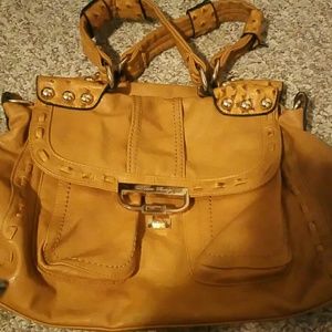 Goldish yellow large hobo bag