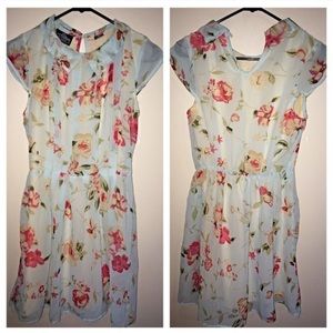 Baby blue floral print dress