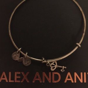 Alex & Ani silver skeleton key bracelet