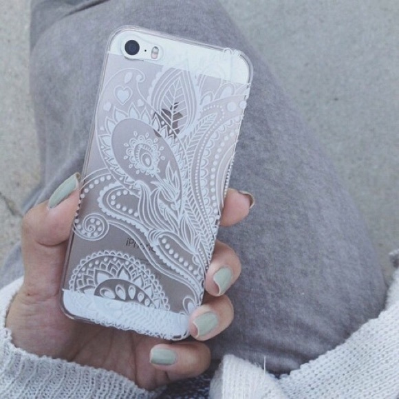 White Henna Iphone 5C Case - Picture 2 of 2