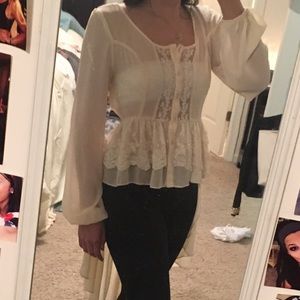 Long sleeve crop blouse