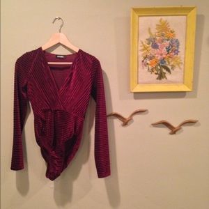 Missguided Burgundy Long Sleeved Bodysuit