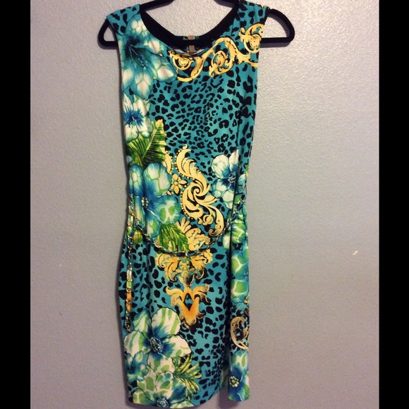 Colorful Leopard Paisley Print Dress