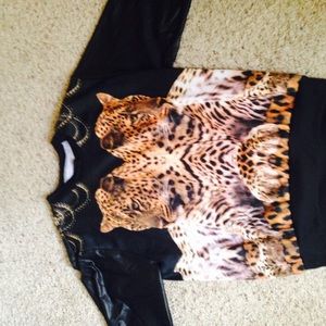Versace print men crew neck sweater