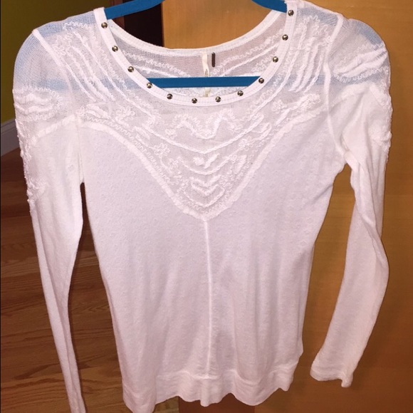 Free People long sleeve lace top