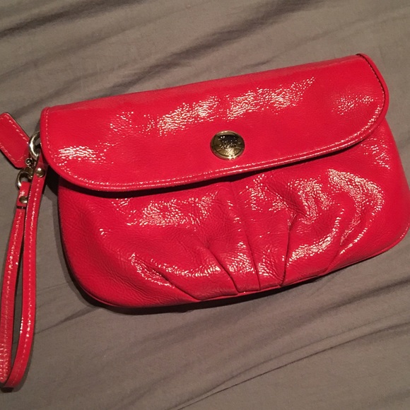 Coach Red Patent leather wristlet