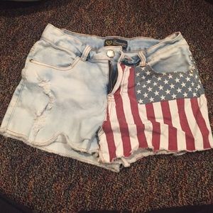 American flag jean shorts