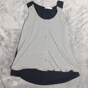 striped button up tank top blouse