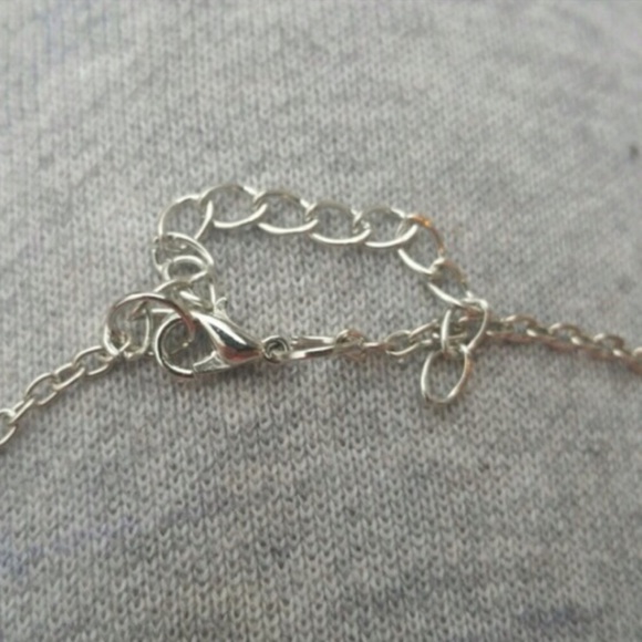 Pink Crystal Rhinestone Silver Mom Necklace (M1) - Picture 3 of 5