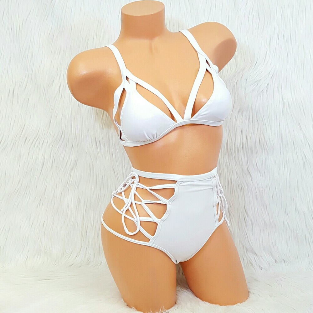 Strappy Tie Up High Waist Bikini - Picture 2 of 3