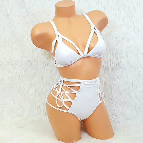 Strappy Tie Up High Waist Bikini - Picture 2 of 3