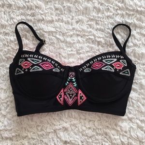 Aztec Embellished Bikini Top