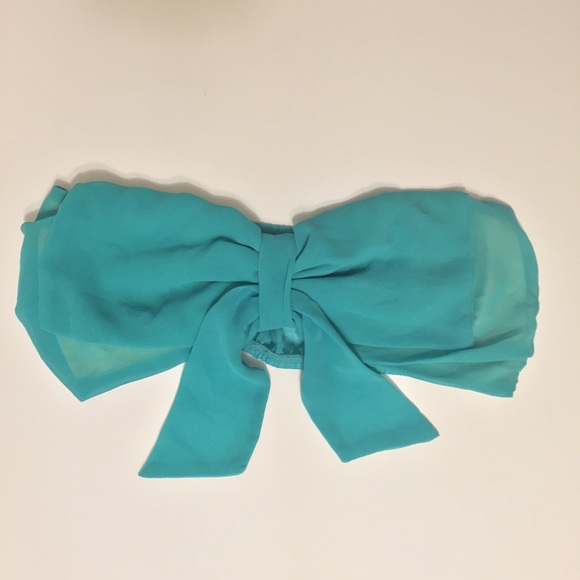Turquoise Bow Bandeau Top