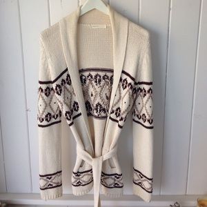 Knit robe cardigan sweater