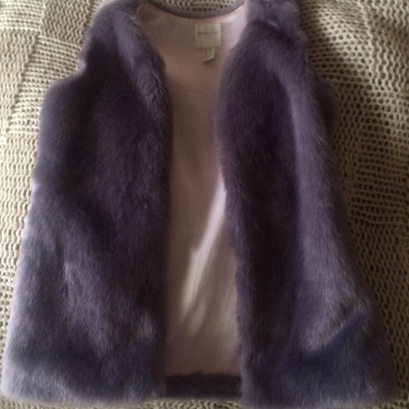 Grey/silver faux fur vest