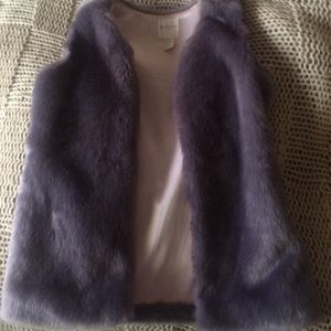 Grey/silver faux fur vest