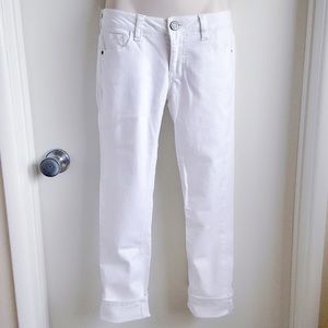 Skinny White Capris Jeans