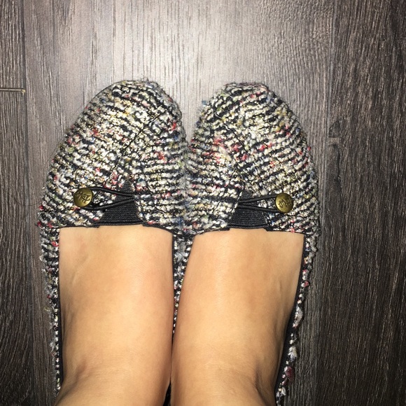Multi-colored Textile slip ons