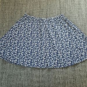 Navy blue white flower skirt!