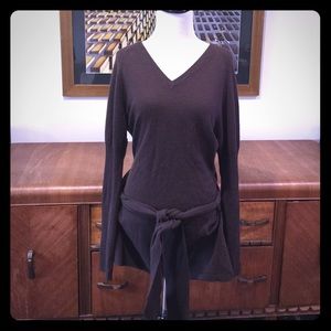 Tunic length cashmere sweater.