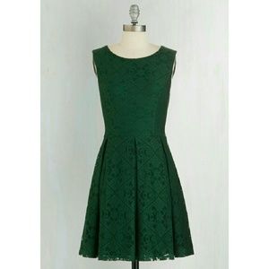 Green Lace overlay dress