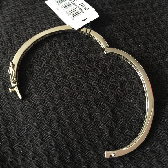 Cookie Lee Silvertone Crystal Bangle - image 4