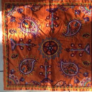 Hand stitched embroidery textile