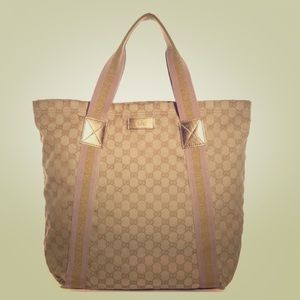 Gucci pink and gold tote