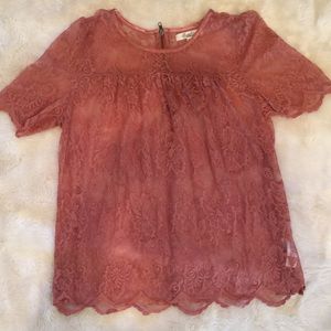 Forever 21 Lace Top with Zipper Back Detail