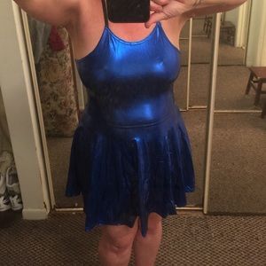 SEXY ELECTRIC BLUE SKATER DRESS