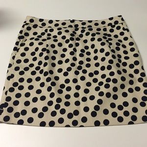 Polka Dot cream and navy skirt