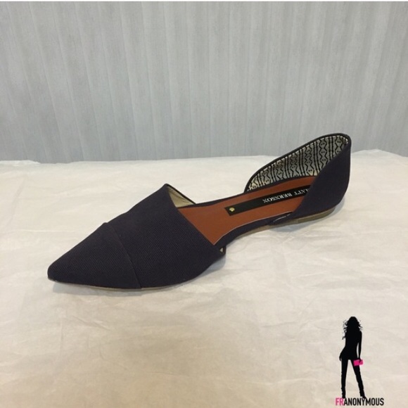 Purple Canvas D'Orsay Flats 6 - Picture 4 of 4