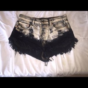 Ombré/ Dip dye high waisted shorts