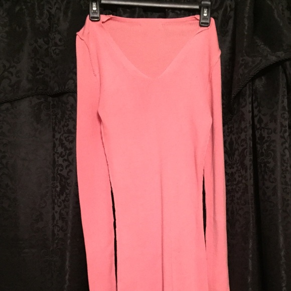 Pink knee length sweater dress
