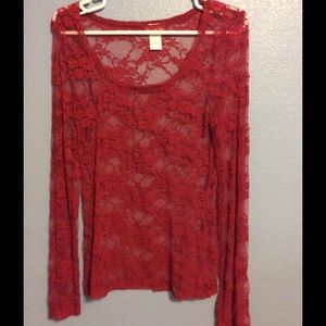 Red Lace Top