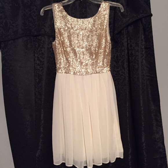 Gold dress.