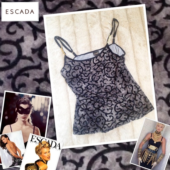 Vintage ESCADA Luxe Camisole w Designer Logo - Picture 2 of 3