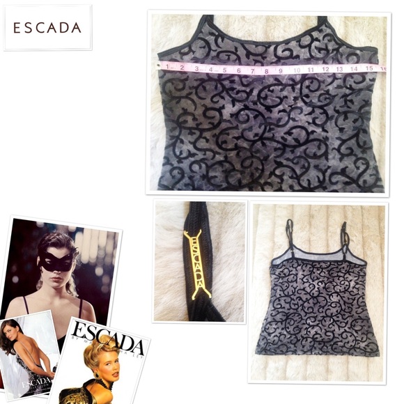 Vintage ESCADA Luxe Camisole w Designer Logo - Picture 3 of 3